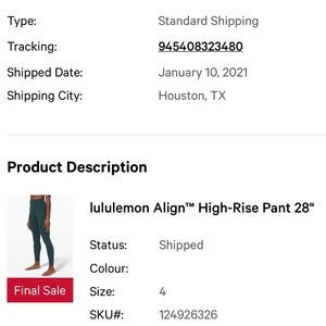 Lululemon Align High Rise 28” Leggings- size 4